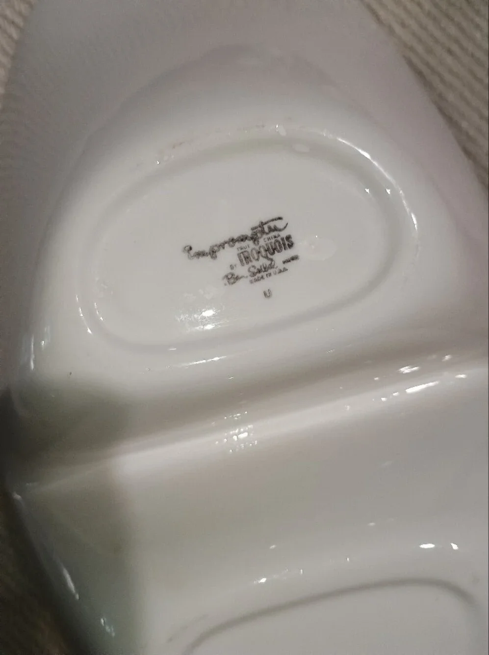 Iroquois Impromptu Ben Seibel 12 inch Bridal White Divided Serving Bowl